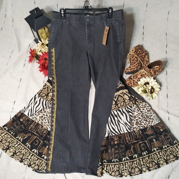 Lee / Jeaniemade Scrapwear Denim - 1124 Jeaniemade Size 12s Petite Lee Bell-Bottoms